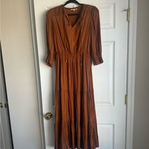 Elegant Burnt Orange Maxi Dress